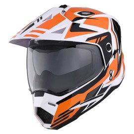 1Storm Youth Kids Dual Sport Dual Visor Motorcycle Motocross Off Road Full Face Helmet: HF802Youth Storm Orange