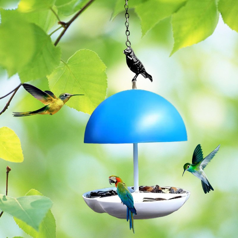 Generic Bird Feeders for Outdoors, 3 Compartment Hanging Dome Bird