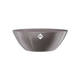 elho Brussels Diamond Oval 36 - Flower Pot for Indoor - 100% Recycled Plastic - Ø 35.5 x H 13.0 cm - Grey/Oyster Pearl
