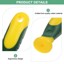 M METERXITY 5-Pack Rubber File Handle, 3.27 Inch Ergonomics Small Handles with Strong Metal Rings 0.16" Round Hole File Handles for 4" File/Screwdriver [Yellow Green]