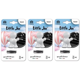 Little Joe Car Air Freshener for Mounting on Any Ventilation Grille +/-45 Days Freshness in the Car (Sweet/White) Pack of 3