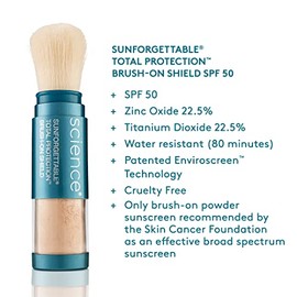 Colorescience Sunforgettable Mineral SPF 50 - Protector solar mineral en polvo con brocha