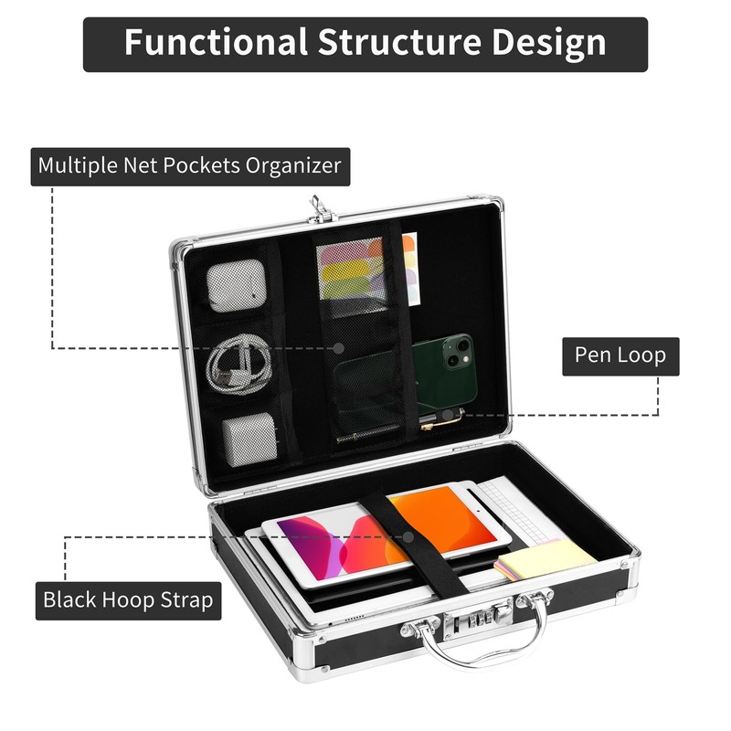 Pechor Clipboard with Storage Combination Lock Clipboards Briefcase Heavy Duty