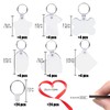 24 Pieces DIY Sublimation Blank Key Rings with Red Ribbons,