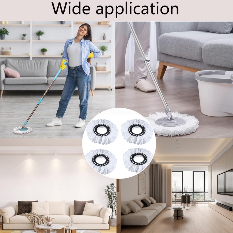 4 Pack Spin Mop Heads Replacement, Mop Head, Spin Mop