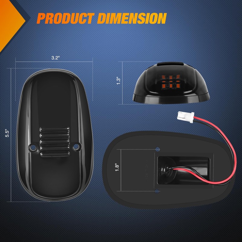 Nilight LED Cab Marker Lights 5 PCS 9 LED Smoke