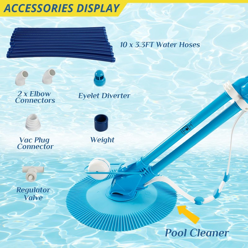 GODECOR Automatic Suction Pool Cleaner, Side Climbing Pool Cleaners with