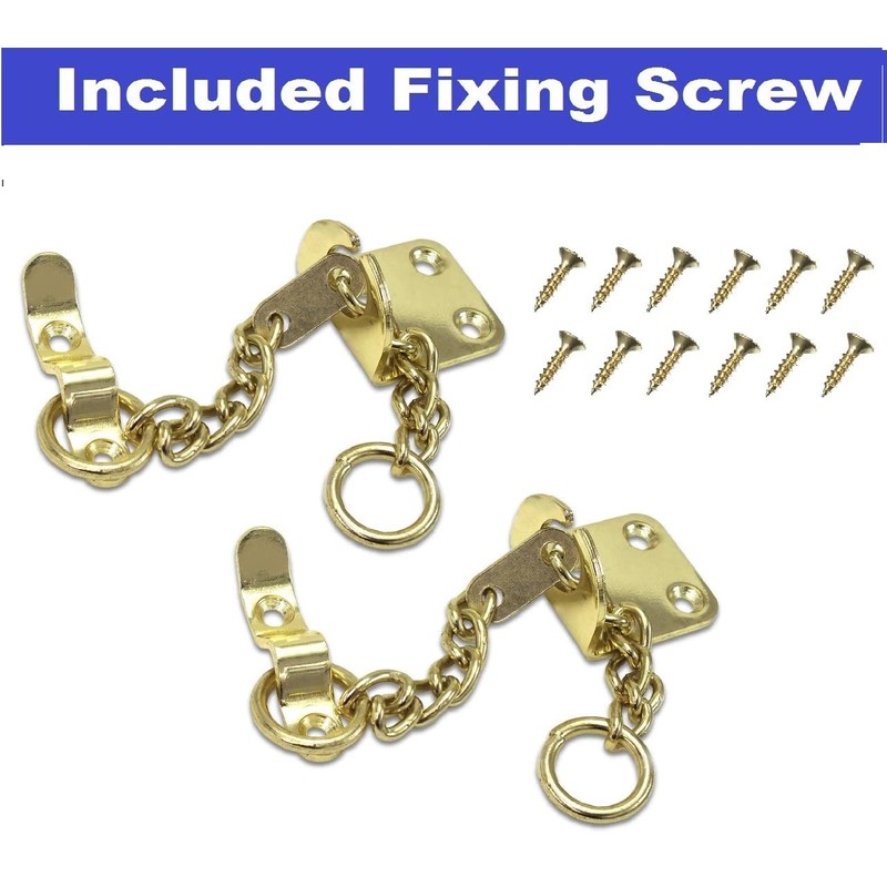 TERF® Heavy Duty Door Chain Polished Brass Narrow Design Door