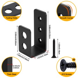 2x4 Door Barricade Brackets (2 pcs) | Drop Open Bar Holder Steel U Bracket for 2 by 4 Lumber as Security Door Reinforcement, Door Jammer, Tool Hanger for Your Home, Barn, Shed, Garage, Gate
