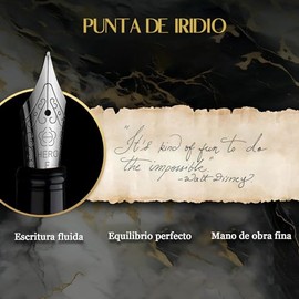 Juego de pluma estilográfica, Pluma Estilográfica Ultra Elegante con Convertidor, Punta de Iridio de 0,5 mm, Escritura Suave, Diseño Clásico, Excelent