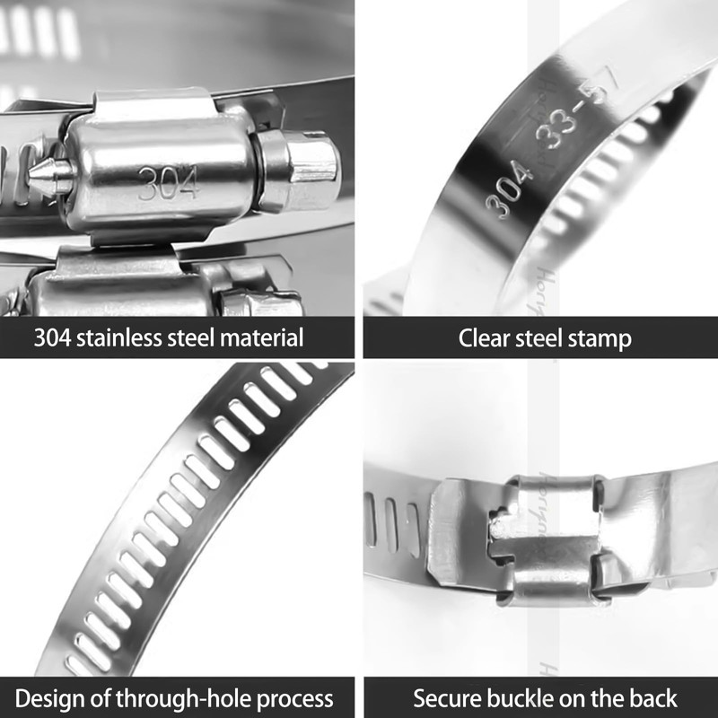 Horiznext 9 inch stainless steel hose clamp, adjustable metal worm