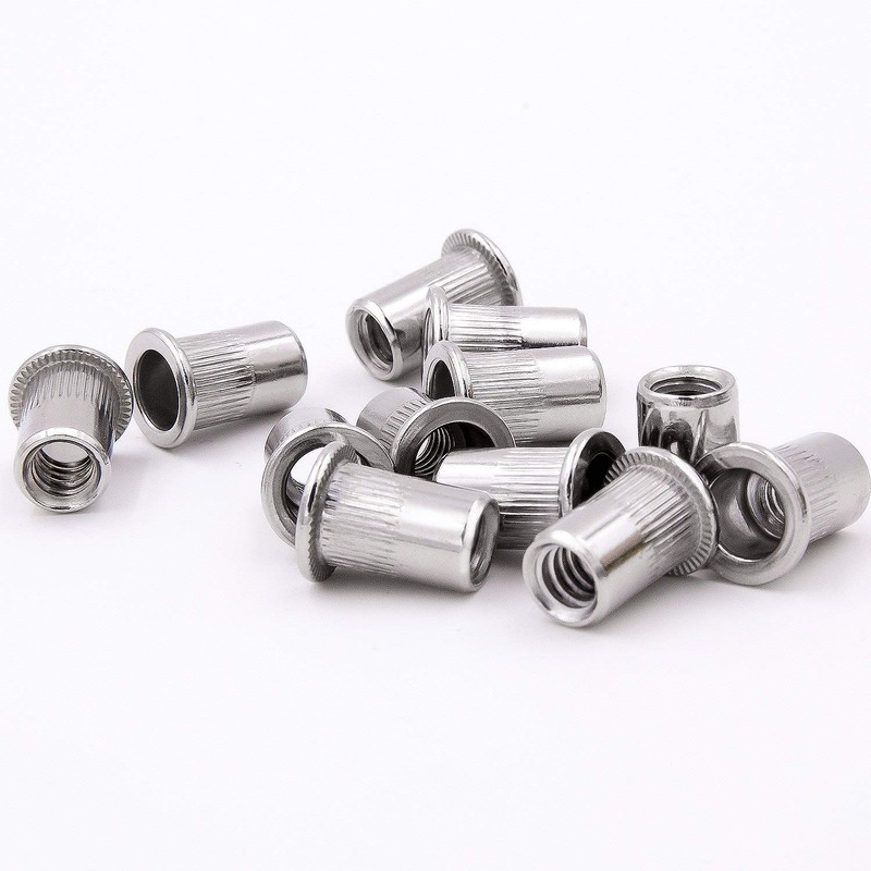 KINJOEK 100 PCS 1/4-20 Rivet Nuts, 304 Stainless Steel Threaded