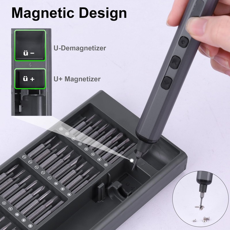 Pro 3.7V Mini Electric Screwdriver, 69 in 1 Electric Precision