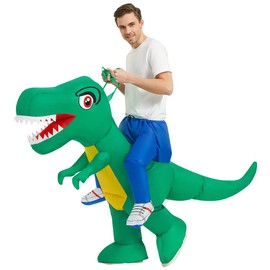 RHYTHMARTS Inflatable Green Dinosaur Costume Dinosaur Costumes Adult Inflatable Dinosaur Costume for Adults, Green