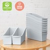 ECR4Kids Linking Book Bin, Interlocking Storage, Light Grey, 10-Piece