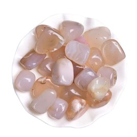 Sakura Agate Healing Crystal Stones, 1.25-2.0 Inch Reiki Healing Stones, Natural Tumbled Polished Stones for Energy Witchcraft Therapy Meditation