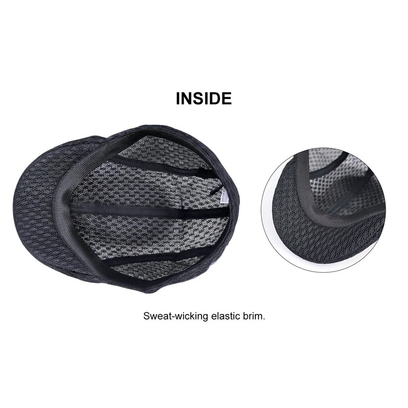 Rayson Flat Cap Breathable Summer Mesh Golfer Hat Newsboy Hats