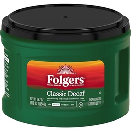 Folgers Classic Decaf Medium Roast Ground Coffee, 19.2 Ounces (Pack of 6)