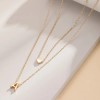 Baño Oro 14k Collar Mujer Doble Cadena Corazón Letra Regalo