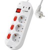 revolt Multi Power Strip: 3-Way Power Strip, Individually Switchable, with