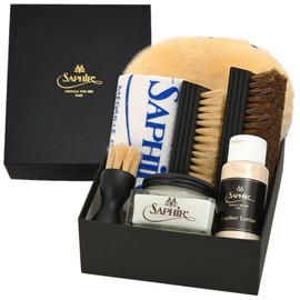 [SAPHIR] The Pinnacle of Shoe Cream, Gift Boxed Shoe Care Starter Set Compact (PA-NRGZ) Creme 1925 Shoe Polishing Set, Leather Shoes, Care Set, Maintenance, Beginner, Cleaner, Brush, Horse Hair, Pig