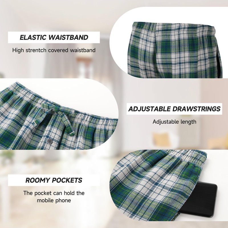 BAMBOO COOL Mens Shorts Pj Pyjamas Bottoms for men with