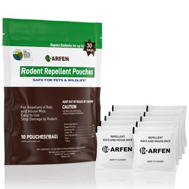 ARFEN Rodent Repellent Pouches, Peppermint Oil, All Natural, Plant Powered, Repel Mice and Rat, Squirrels, Mouse Repellent, Keep Mice Out from Indoor/Car/RV/Boat/Garage/Cabin,20 Pouches