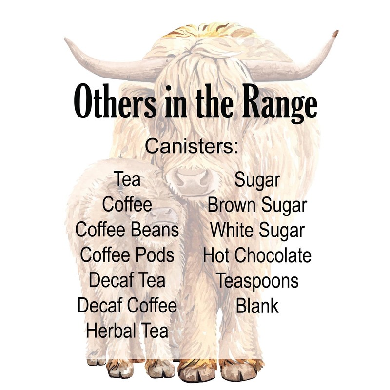 Purely Home Highland Cow Sugar Canister - White Metal Enamel