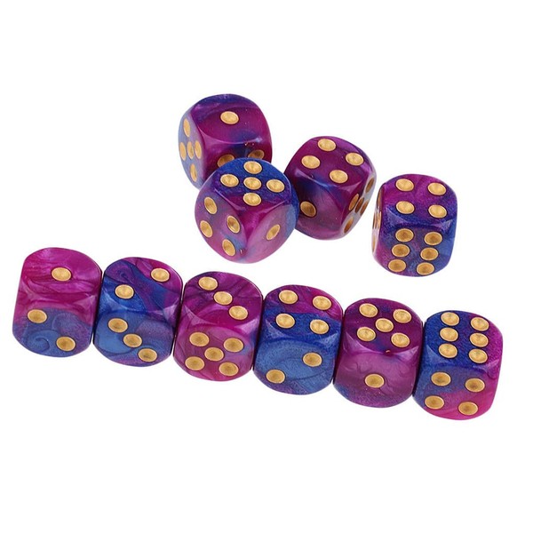 Yourandoll Pack of 10 Polyhedral Dice D6 Dice 16 mm