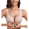 HACI Front Closure Bra for Women Unpadded Underwire Full Coverage