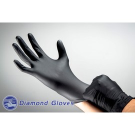 Black Advance Nitrile Examination Powder Free Gloves, Black, 6.3 mil, Heavy Duty, Medical Grade, 1000pcs/case, Case of 10 Boxes, 100/box by Diamond Gloves