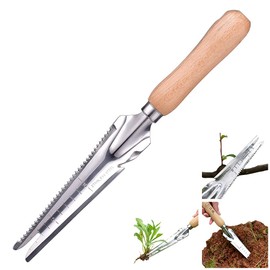 ACHANFLY Garden Weeding Tools Stainless Steel Manual Garden Tools Weed Remover Wood Handle Dandelion Hand Weed Puller Tool with Serration and Scale for Yard Farmland/Transplant/Cultivating Gadgets