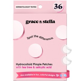 grace & stella Award Winning Pore Strip - Pimple Patches for Face - Hydrocolloid Acne Patches for Shrinking Zits, Breakouts - Spot Stickers - Dermatologist-Tested, Vegan (Invisible, 36 Count)