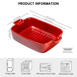 Small Baking Dishes for Oven, Individual Casserole Dishes, Ceramic Bakeware Serving Pan for Lasagna, Brownies, Vegetable - Oven Safe Baking Pan Set of 4