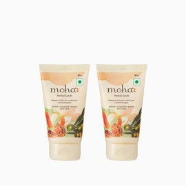moha: Herbal Scrub | Face Scrub | Blend Of Walnut, Orange Peel & Oilve Oil for Skin Brightening, Exfoliate Face, For All Skin Type (100 ML(50ML X 2))