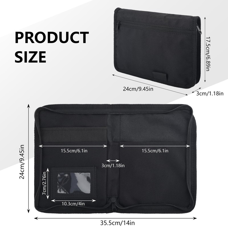 Car Document Holder, Glove Box Organiser with Full-Seal Zipper Pouch