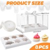 JCD 5.5inches height 8 Pack Clear Cupcake Boxes 6 Count