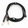 JOLGOO XLR Female to Dual 1/4" TS Mono Y Splitter
