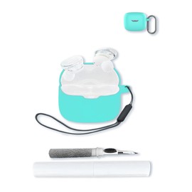 Case for JBL Tune Buds - True Wireless Noise Cancelling Earbuds,Soft Protective,BOVUGAC Silicone Case Cover with Keychain & Cleaning Kit & Lanyard for JBL Tune Buds Earbuds-Mint Green