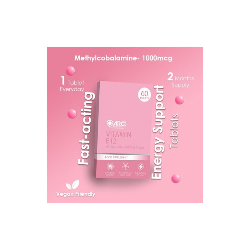 Vitamin B12 180 Tablets High Strength – 1000mcg Vegan B12
