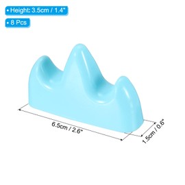 PATIKIL Calligraphy Brush Holder, 8 Pack 2 Ports Solid Plastic Chinese Calligraphy Brush Rest for Writing Painting Pen Brush Rack Holder Tool, Black