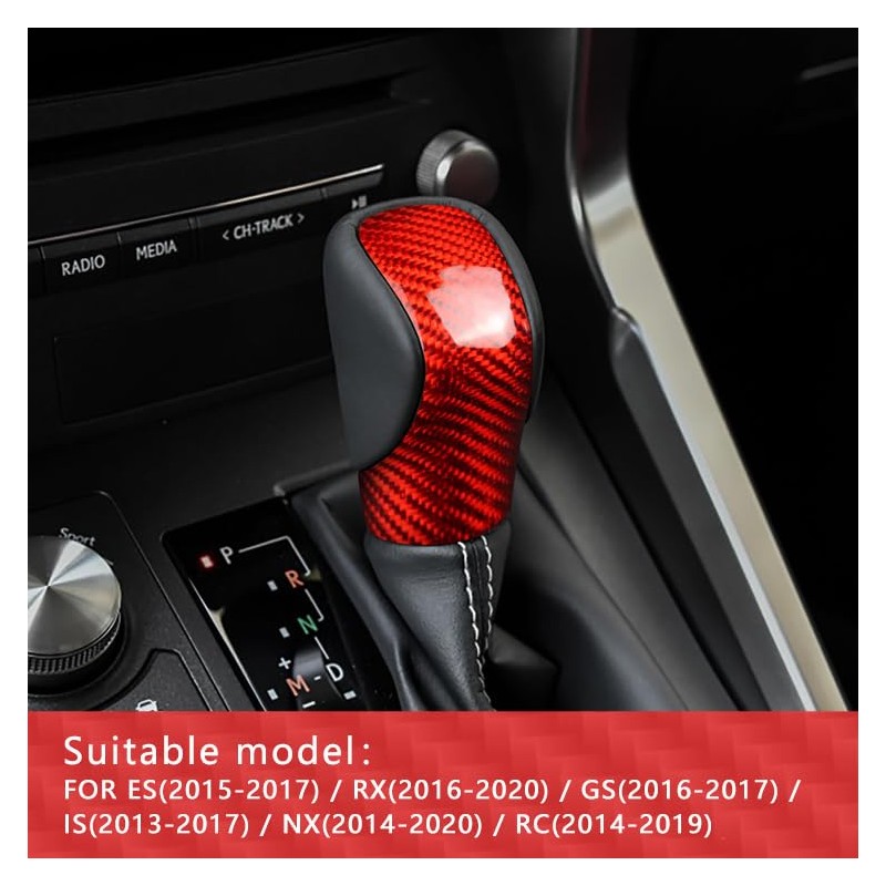 suupar Real Carbon Fiber Gear Shift Knob Trim Cover for
