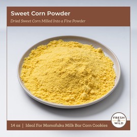 Fresh & Wild - Sweet Corn Powder - Milled Dried Sweet Corn Kernels - Natural Food Coloring, Flavoring, and Decoration - For Momofuku Milk Bar Corn Cookies - Gourmet, Chef-Inspired Ingredients - 14 oz