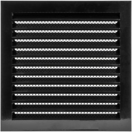 12" x 12" Inch Square Black Galvanized Steel Ventilation Grille with Metal Mesh (Duct 12" x 12"/Grille 14" x 14") HVAC Heating Cooling Air Intake Louvered Vent - Exhaust Outdoor Vent System Duct Cover
