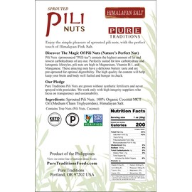 Sprouted Pili Nuts, Certified Keto & Paleo, 5 oz (Himalayan Salt)