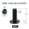 M6 x 15mm 20Pcs Flat Head Hex Socket Cap Screws