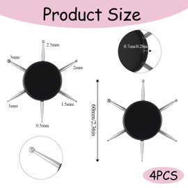 4 PCS 6 in 1 Circular Nail Dotting Tools Nail Design Dotting Pen Disc Dot Tool for Manicure Embossing Tracing Painting