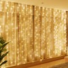 HXWEIYE 300LED Fairy Curtain Lights Warm White, 3mx3m USB Powered