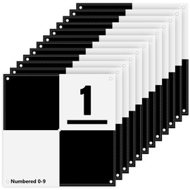 Cyiwniao 10 Pack Drone Ground Control Point GCP, Center Eyelet Numbered 0-9, 24"x24" Black/WhiteMarkers UAV Aerial Target for Mapping & Surveying