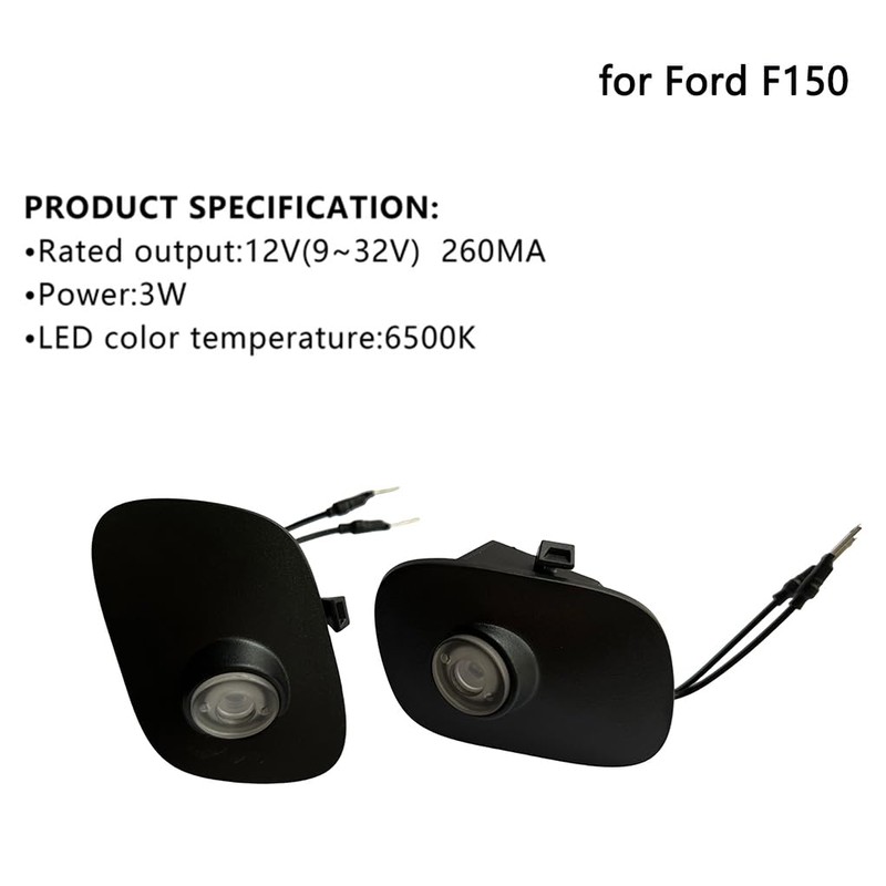 2Pcs Side Mirror Logo LED Welcome Lights Puddle Lamp Projector